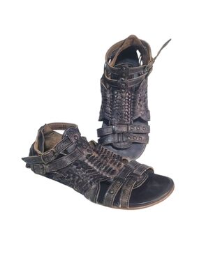 Bed/Stu Claire Women’s Brown Woven Leather Sandals